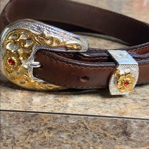 Tony Lama Brown Leather Belt Size 30